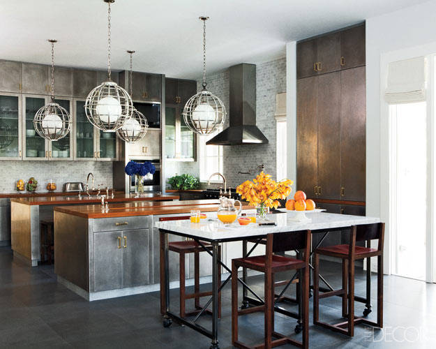 Mixed materials, such as steel and wood are getting their due to fall 2015. Image via Elle Decor
