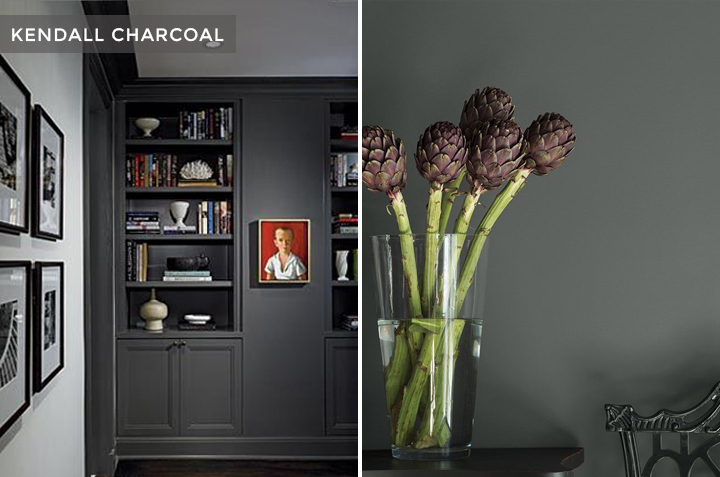 Placing 12 paint samples on the wall helped Brady determine which shades of gray he favored for his home.