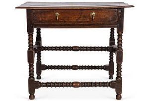 English turned-leg side table. 