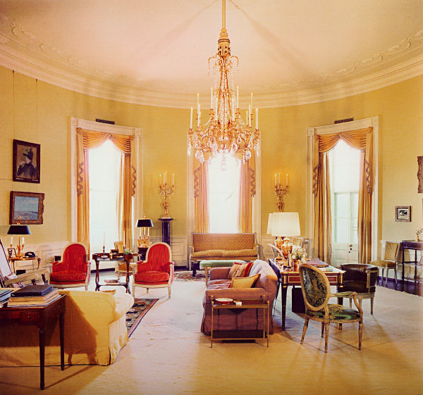 Sister Parish - Yellow Oval Room at White House during the JFK administration
